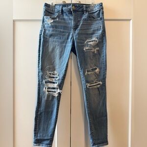 American Eagle Outfitters Distressed “High Rise Jegging” Jeans Blue Size 10